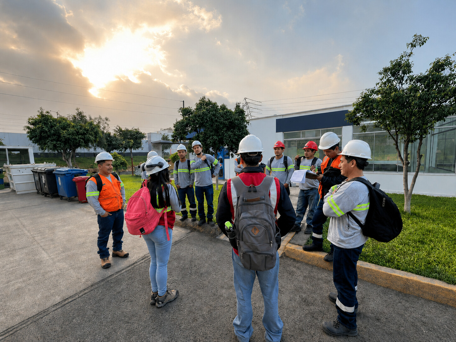Equipo de trabajo con equipo de protección personal